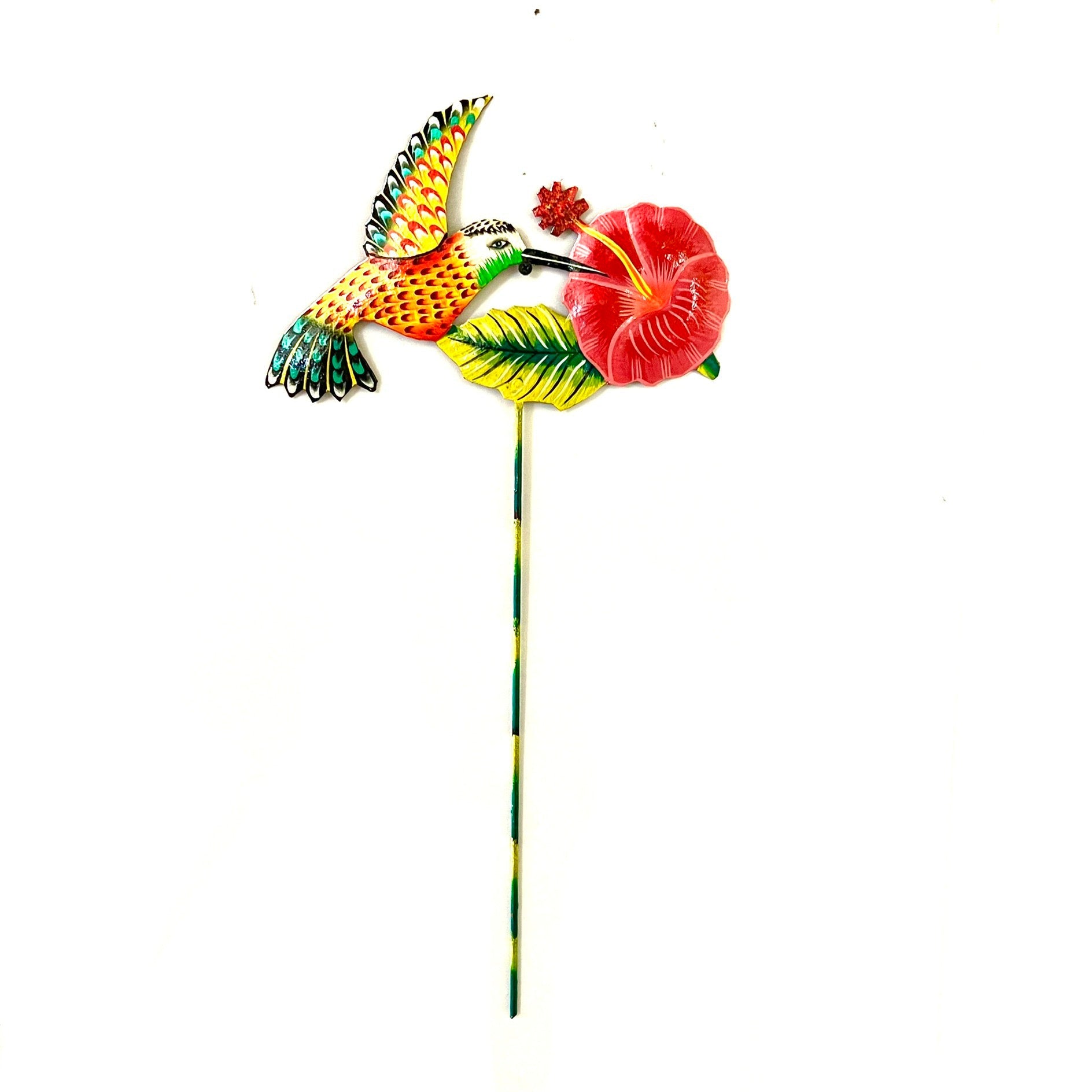 Hummingbird and Hibiscus Garden Stake
