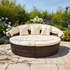 Large Outdoor Patio Rattan Daybed Sofa W/ Adjustable Table Top, Canopy & 3 Pillows, 76" – photo 4