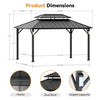 Luxury Double Roof Hardtop Aluminum Gazebo With Decor Hooks, Mosquito Nettings, And LED Lights
