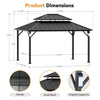 Luxury Double Roof Hardtop Aluminum Gazebo With Decor Hooks, Mosquito Nettings, And LED Lights