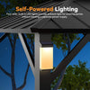 Luxury Double Roof Hardtop Aluminum Gazebo With Decor Hooks, Mosquito Nettings, And LED Lights