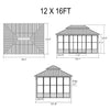 Luxury Heavy-Duty Hardtop Sunroom With Aluminum Frame And LED Lights