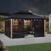 Luxury Heavy-Duty Hardtop Sunroom With Aluminum Frame And LED Lights