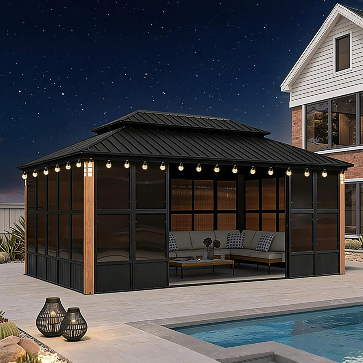 Luxury Heavy-Duty Hardtop Sunroom With Aluminum Frame And Led Lights – photo 16