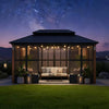 Luxury Heavy-Duty Hardtop Sunroom With Aluminum Frame And LED Lights