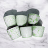 Mini Green Porcelain Cachepots Set Of 6 Hand-Painted Decorative Planters