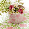 Mini Pink Hand-Painted Porcelain Cachepots Set Of 6 Decorative Planters
