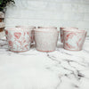 Mini Pink Hand-Painted Porcelain Cachepots Set Of 6 Decorative Planters