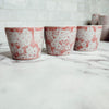Mini Pink Hand-Painted Porcelain Cachepots Set Of 6 Decorative Planters