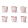 Mini Pink Hand-Painted Porcelain Cachepots Set Of 6 Decorative Planters