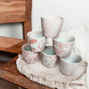 Mini Pink Hand-Painted Porcelain Cachepots Set Of 6 Decorative Planters