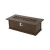 Premium 56" Transitional Rectangular Outdoor Propane Gas Fire Pit Table, 50K BTU