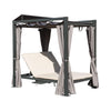 Premium Aluminum Outdoor Patio Daybed With Retractable Canopy And Double Chaise Lounge