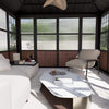 Premium Hardtop Aluminum Sunroom Solarium With TV Mount And Sliding Doors