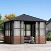 Premium Hardtop Aluminum Sunroom Solarium With TV Mount And Sliding Doors