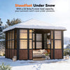 Premium Hardtop Aluminum Sunroom Solarium With TV Mount And Sliding Doors