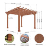Premium Outdoor Cedar Wood Pergola With Slatted Roof