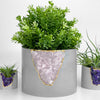 6 inch ROSE QUARTZ PLANTER