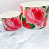 Rose Floral Cachepot Vase - Rose Pattern Planter Large Candle Holder