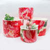 Rose Floral Cachepot Vase - Rose Pattern Planter Large Candle Holder