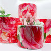 Rose Floral Cachepot Vase - Rose Pattern Planter Large Candle Holder