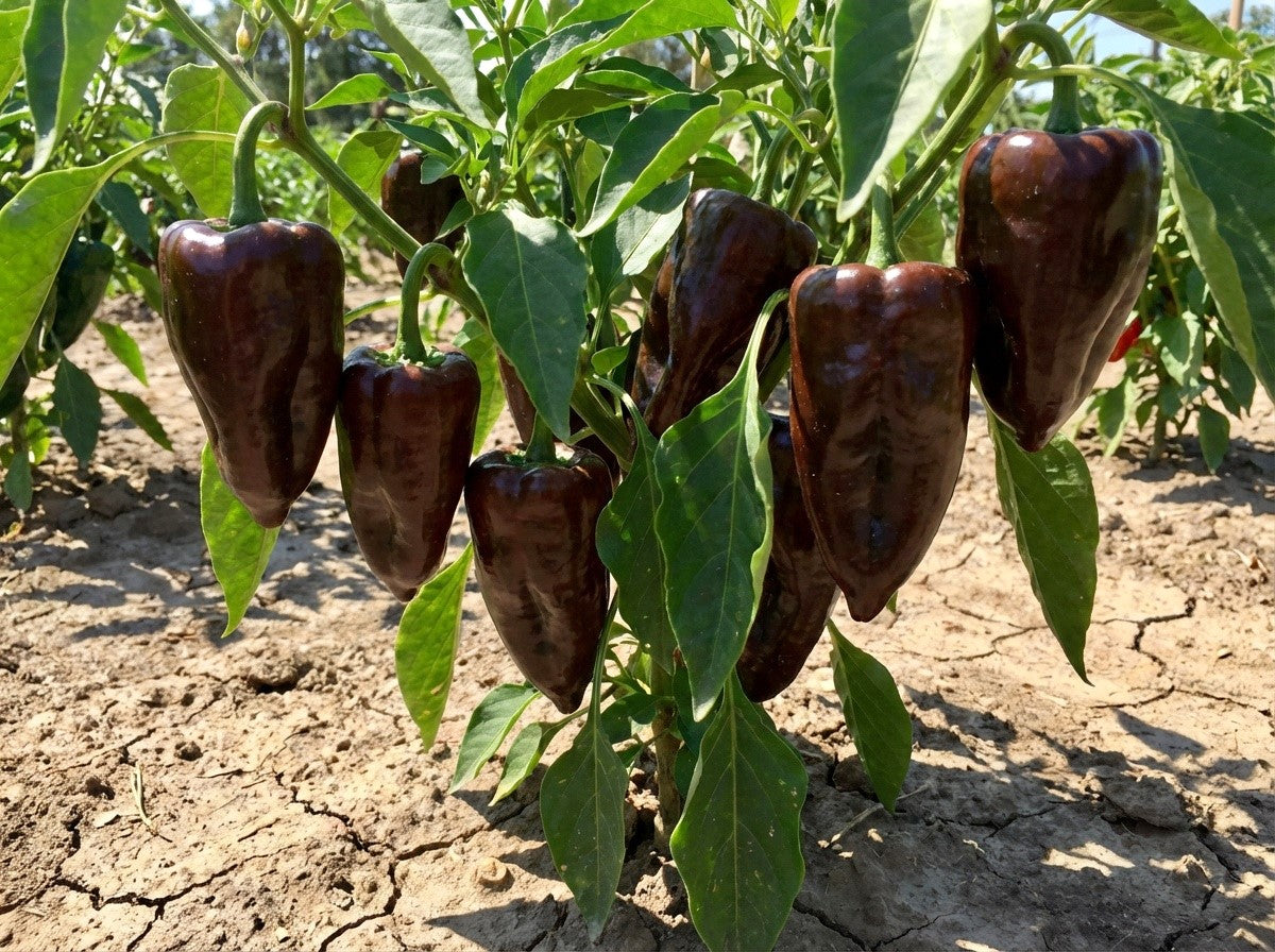 Mulato Isleno Pepper Seeds – Brown Mildly Hot Ancho Poblano Capsicum Vegetable
