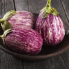 30 Pandora STRIPED ROSE EGGPLANT Solanum Melongena White Fruit Vegetable Seeds